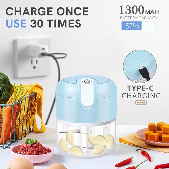 Mini Hachoir à Ail Électrique Sans Fil USB